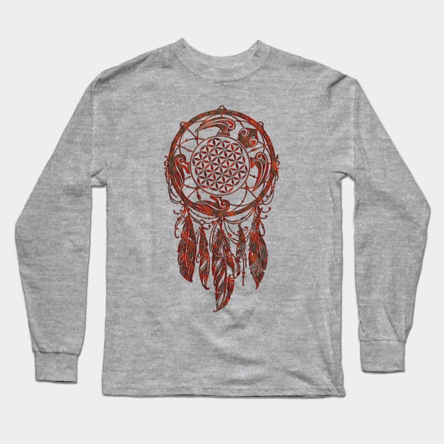 Dreamcatcher FLOWER OF LIFE Turtle Long Sleeve T-Shirt by EDDArt